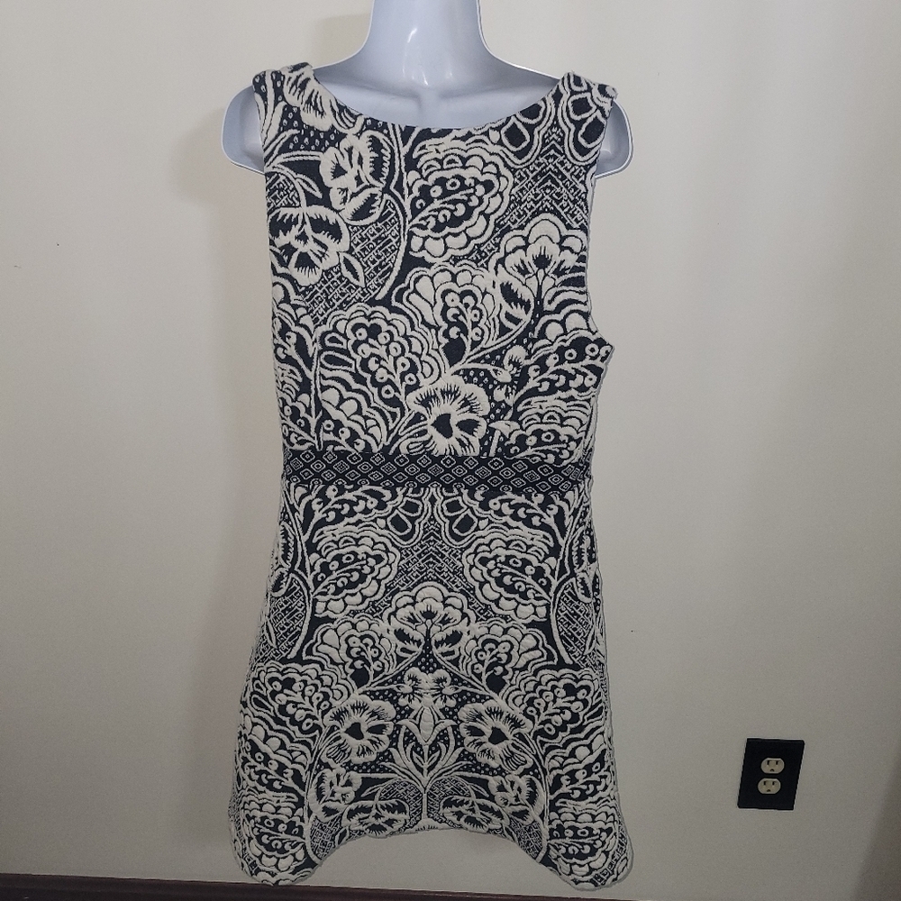 Ett:twa By Anthropologie Women’s Black and White A-line Dress Sz L - Picture 3 of 5